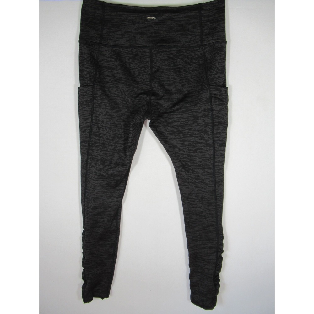 Mondetta Leggings Women Small Black/Gray Pockets Ruched - Picture 6 of 6